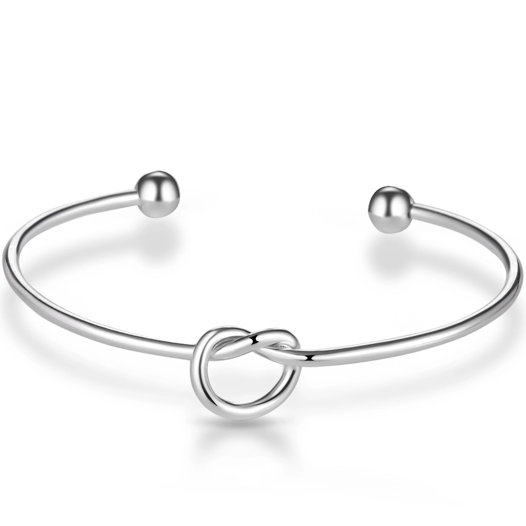 Adjustable Silver Plated Infinity Love Knot Bangle Nwt